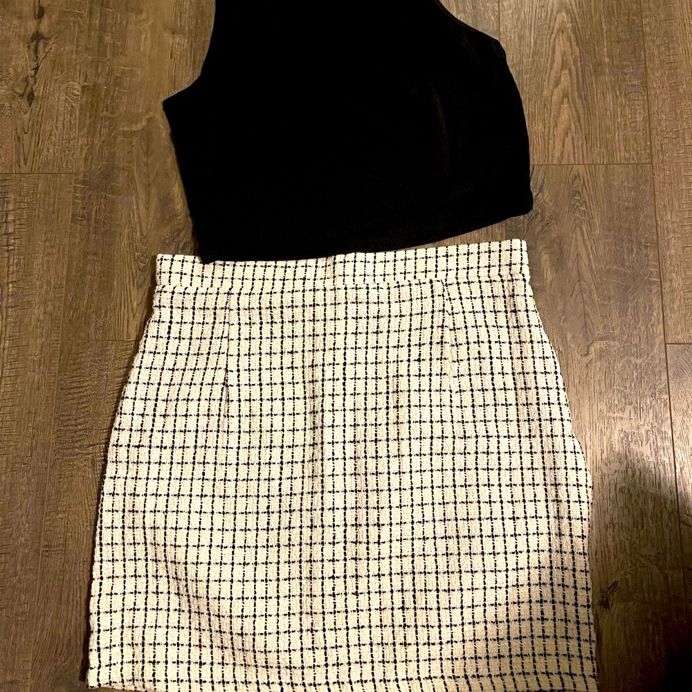Set of crop top and skirt size L